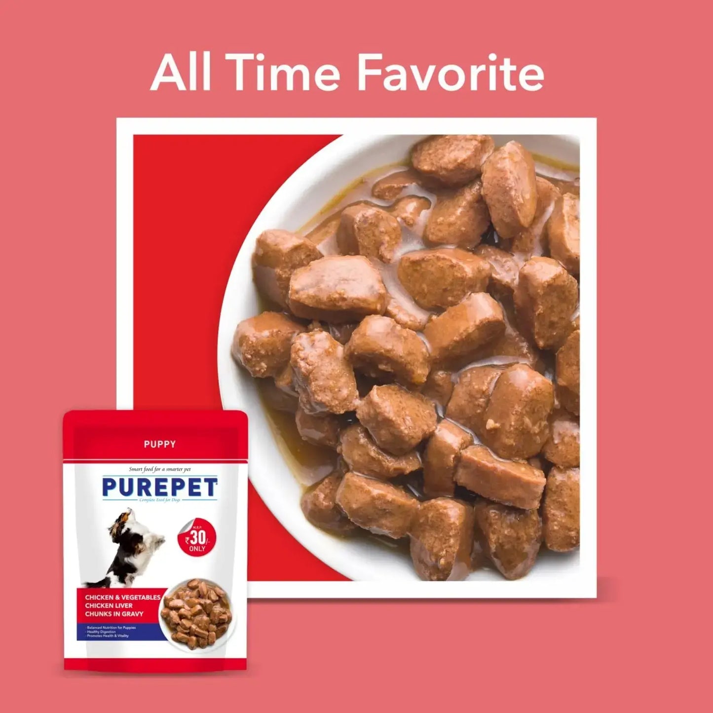 Purepet- Chicken and Vegetable Chunks in Gravy Wet Food for Puppy