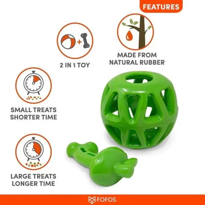 Fofos- Fruity Bites Treat Disp Apple Dog Chew Toy