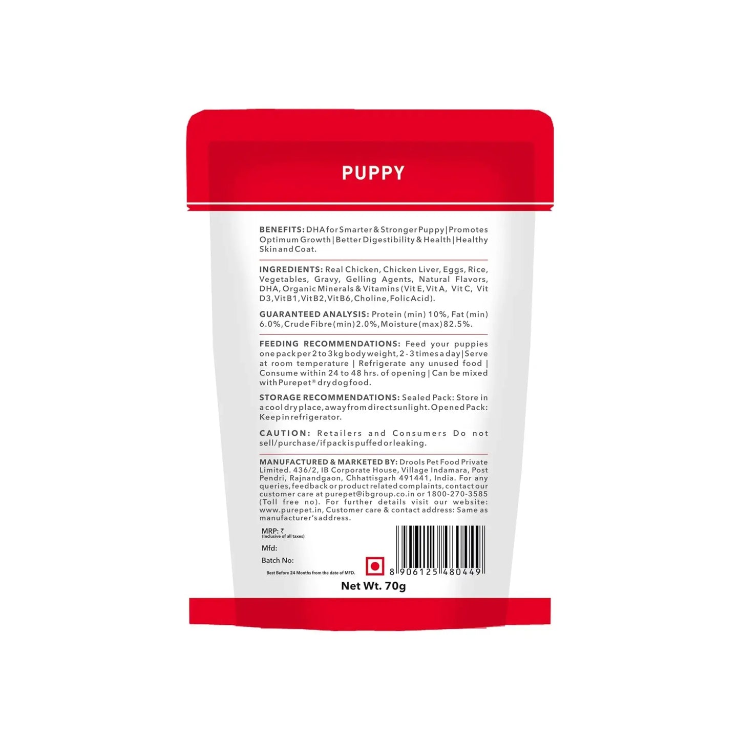 Purepet- Chicken and Vegetable Chunks in Gravy Wet Food for Puppy