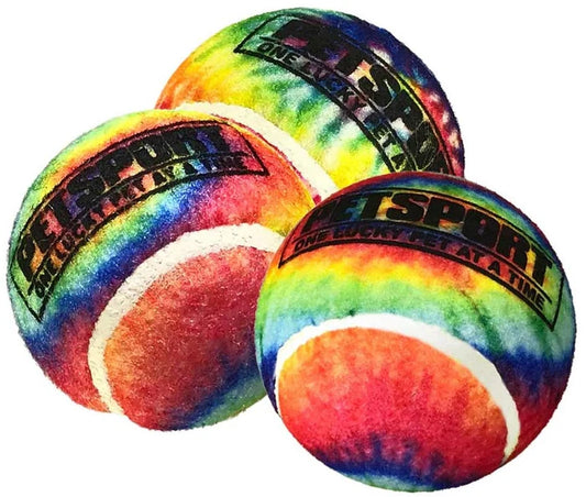 Petsport- Tie Dye Squeak Tennis Ball Dog Toys