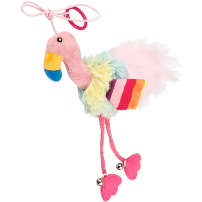Gigwi- Finger Teaser Flamingo with Crinkle Paper Catnip Toy for Cat