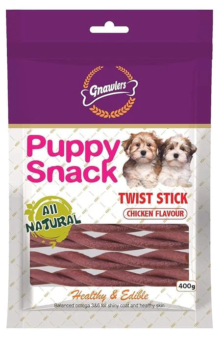 Gnawlers -Puppy Snack Twist Stick Chicken Flavour Dog Treats