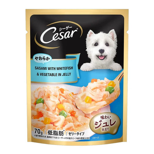 Cesar- Adult Wet Dog Food Sasami with Whitefish & Vegetables in Jelly