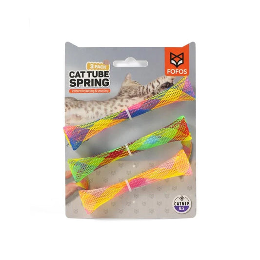 Fofos- Spring Tube Cat Toys 3 Pack Catnip Toys