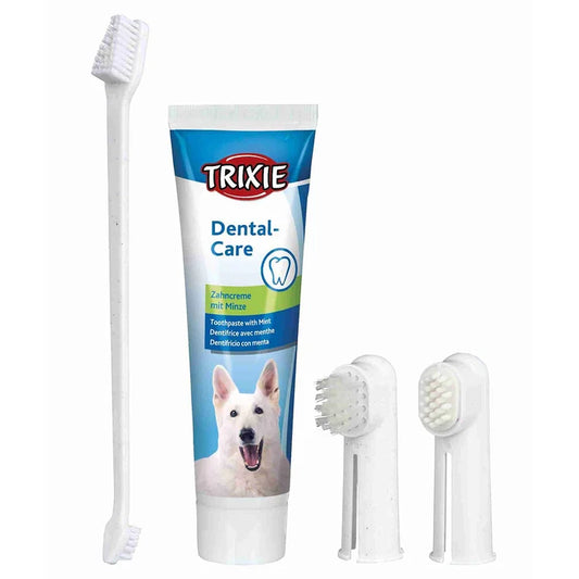 Trixie- Dog Dental Hygiene Kit with Toothpaste and Brush for Adult