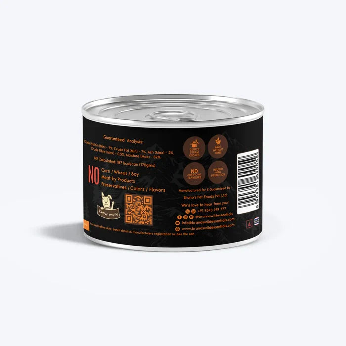 Bruno's Wild- Essentials Chicken Pate in Gravy Wet Dog Food