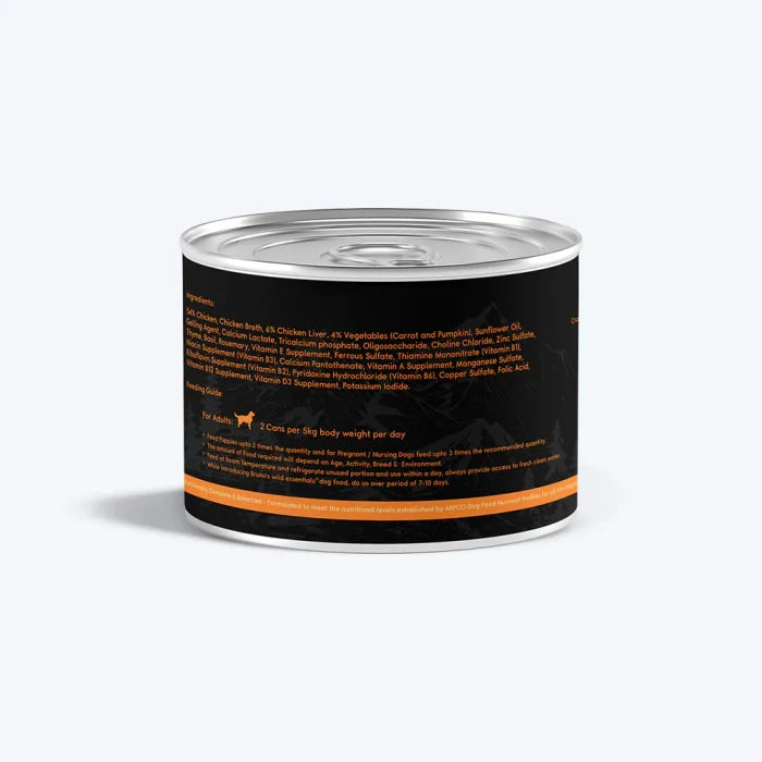 Bruno's Wild- Essentials Chicken Pate in Gravy Wet Dog Food