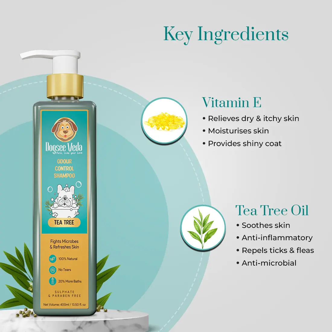 Dogsee-Veda Tea Tree Odour Control Dog Shampoo