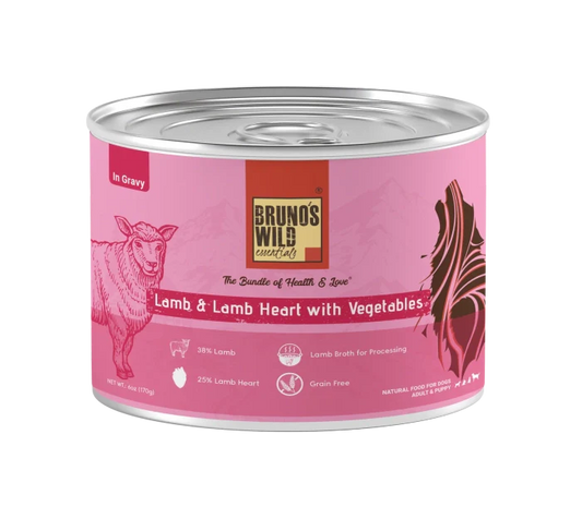 Bruno's Wild- Essentials Lamb & Lamb Heart In Gravy Wet Dog Food