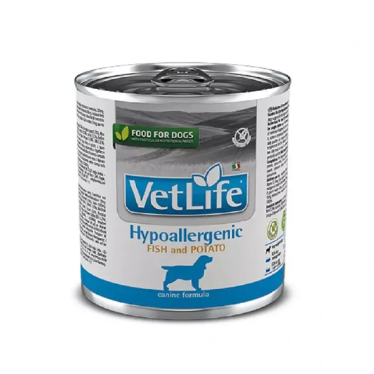 Vetlife- Hypoallergenic Fish and Potato Dog Wet Food Can